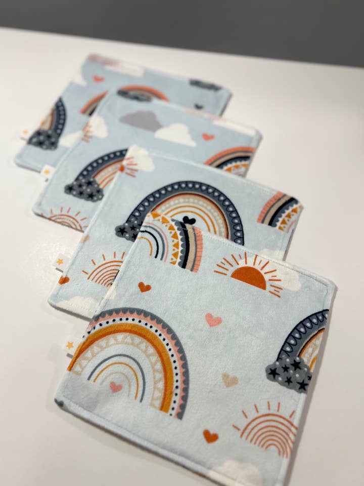 Boho Rainbow Minky Crinkle Sensory Toy for wholesale by Port & Starbird