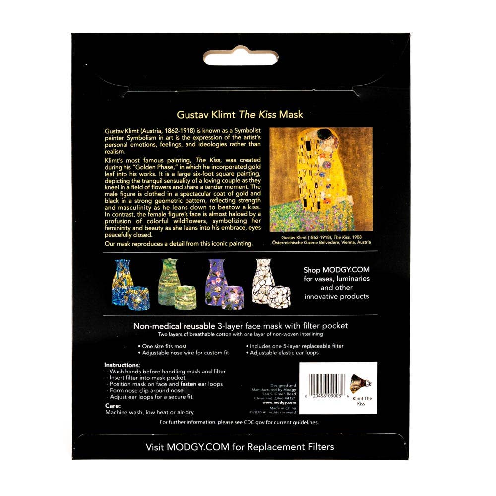 Modgy - Wholesale Protective Face Mask/Shield - Klimt The Kiss Fashion Mask8