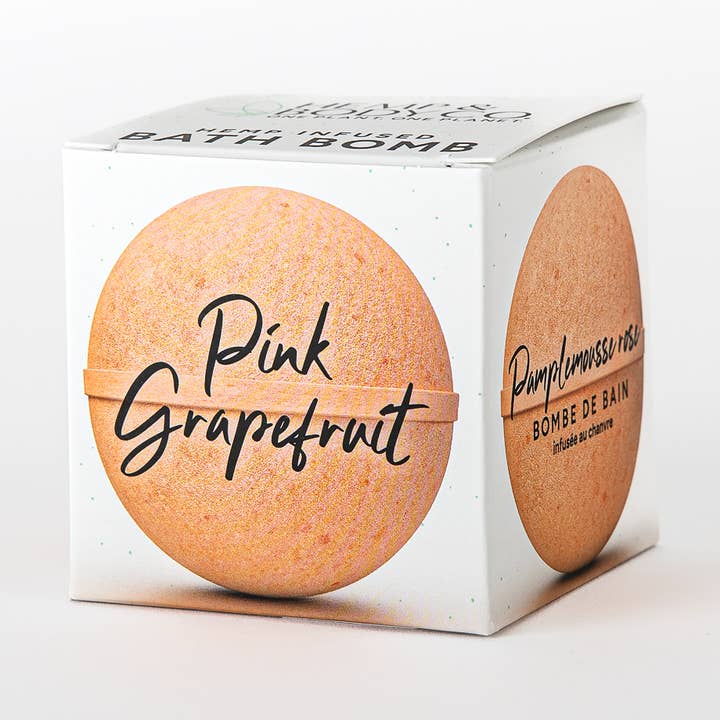 Hampa-infunderad badbomb - rosa grapefrukt för wholesale av Hemp & Body Co