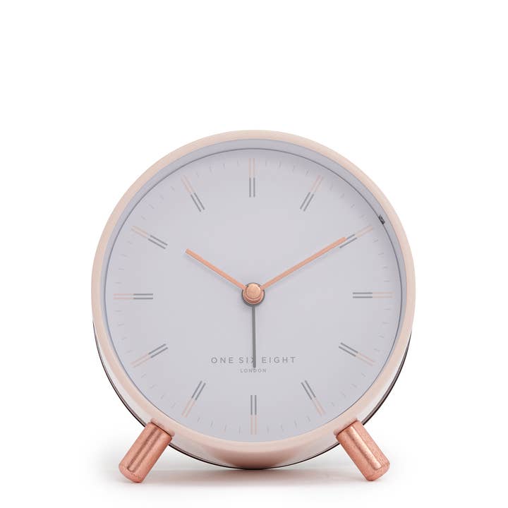 One Six Eight London – wholesale Alarm clock – Ellie Blush / White Silent Alarm Clock