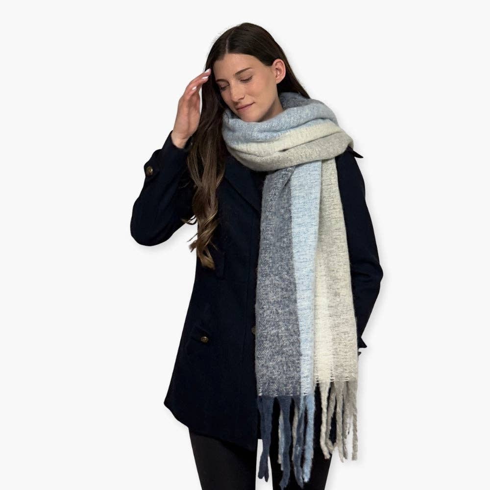 Humble Hilo - Wholesale Scarf - Women's - Humble Hilo Woven Chunky Scarf Cocoon Fringe5