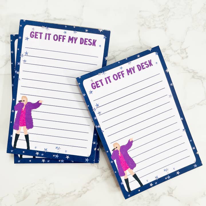 Sonny Rising - Wholesale Notepad - 4x6 Notepad, Taylor Get It Off My Desk