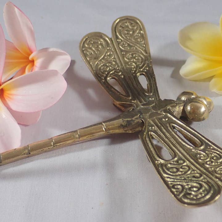 Bronze Dragon fly coat hook, hanger for wholesale by Ubud Glass