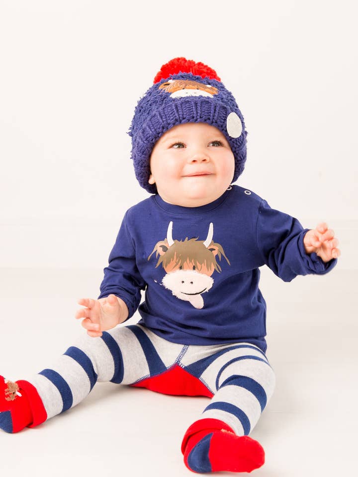 Hamish Highland Cow Winter Hat & Mittens for wholesale by Blade and Rose Limited