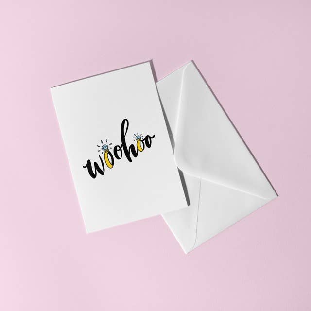 Woohoo (Females) Wedding Engagement Greeting Card LGBTQ+ for wholesale by Studio CJOY