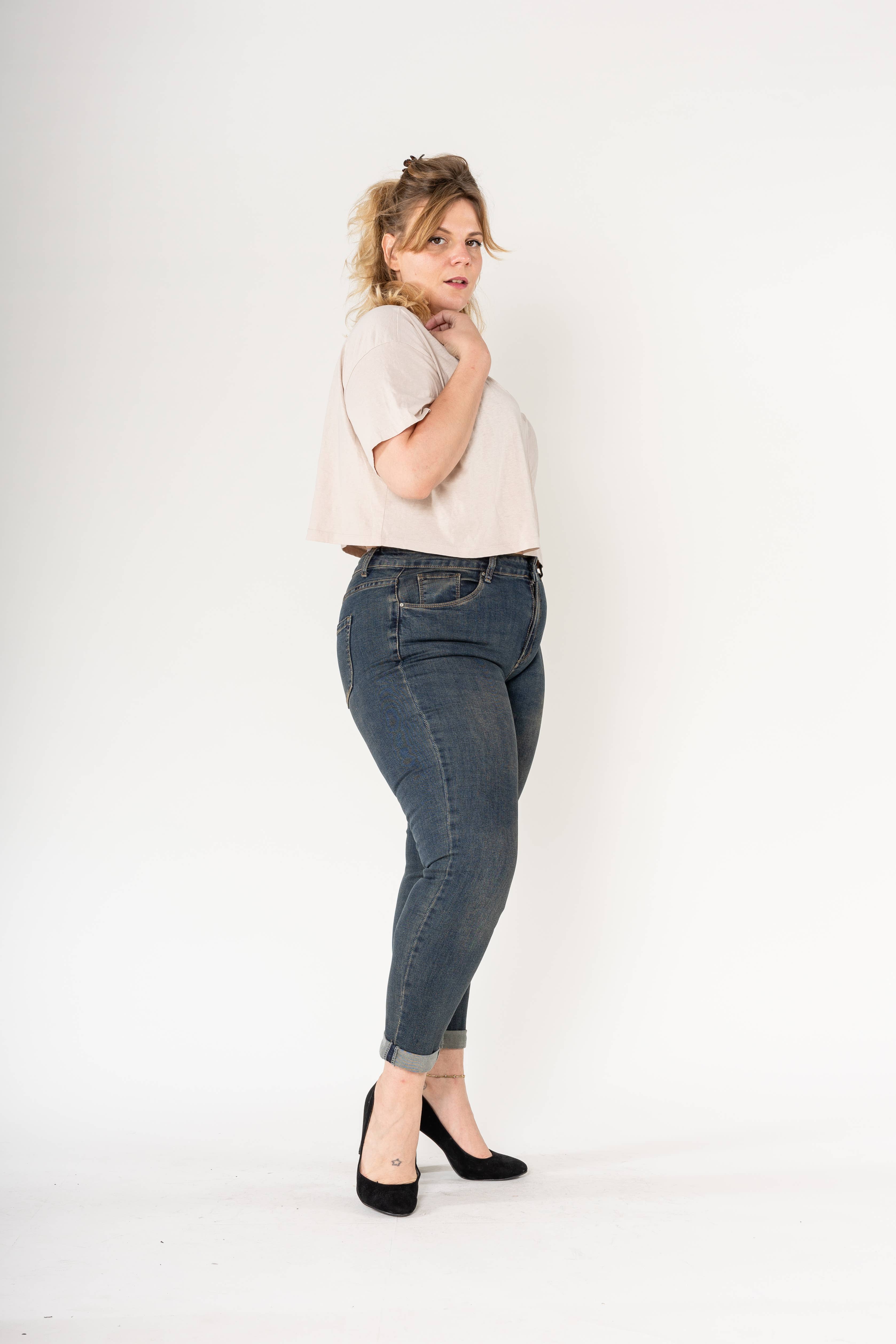 Nina Carter - Venta al por mayor Vaqueros - Mujer - Jeans ajustados elásticos de talla grande Nina Carter P102GT41