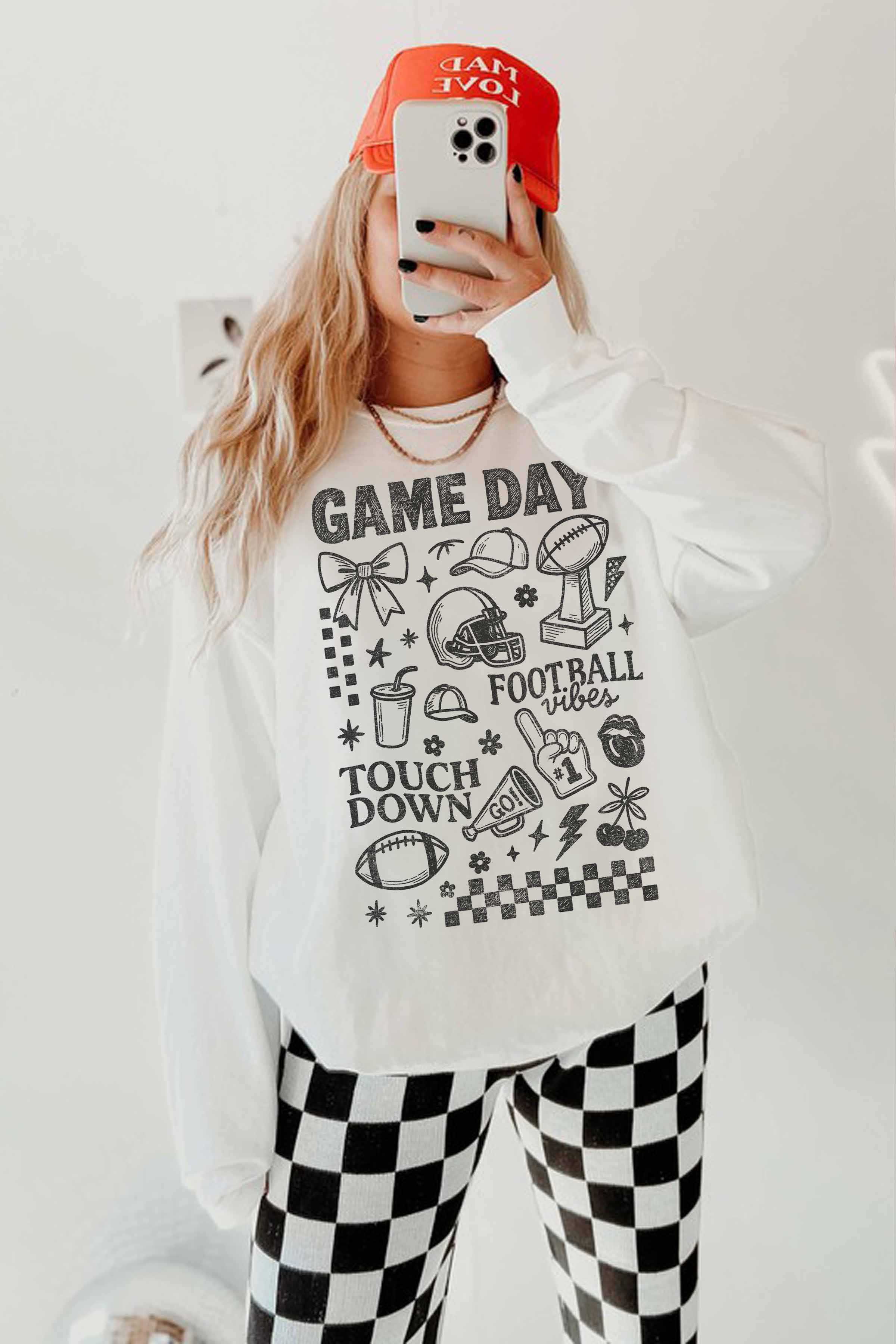 GOOD DAY STREET - Wholesale Graphic Sweatshirt - Women's - [G2206X-OSS] GAME DAY OVERSIZED SWEATSHIRT5