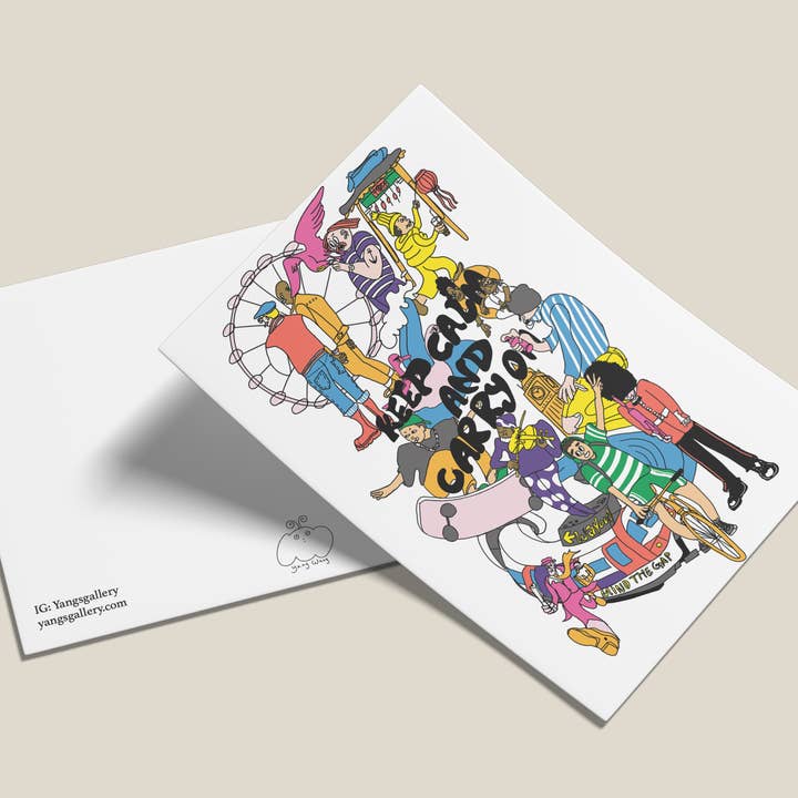 Keep Calm and Carry On Postcard for wholesale by Yangsgallery