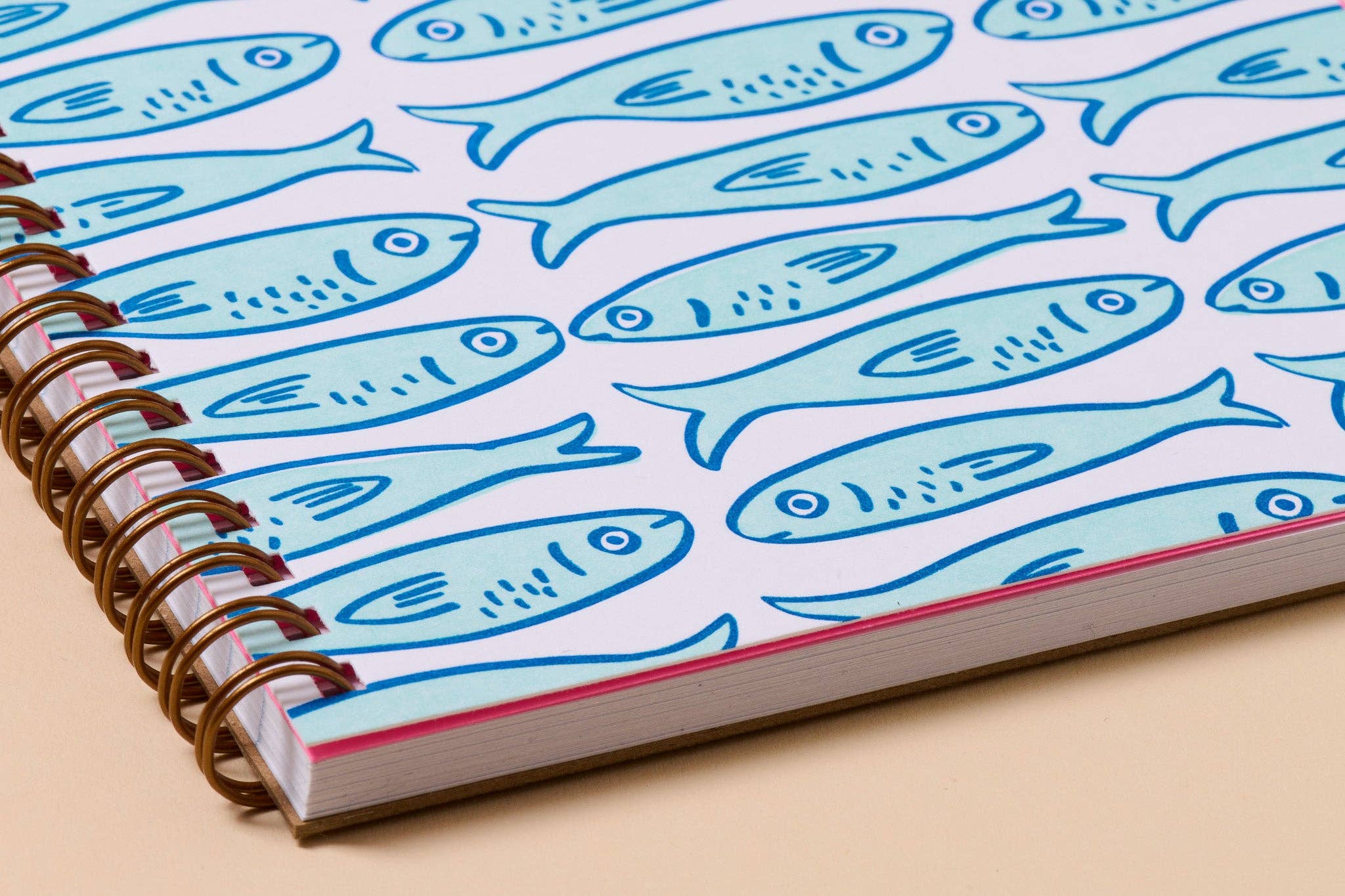 And Here We Are - Wholesale Notebook - Sardines Letterpress A5 Spiral Notebook - Made in USA - Seafood - Ocean - Beach - Animals - Foodie - Coastal - Back to School, Housewarming Gift - Stocking stuffer, Holiday, Gift Guide2