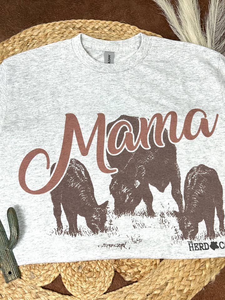Mama Cow Screen Printed Women's T-Shirt for wholesale by The Herd & Co