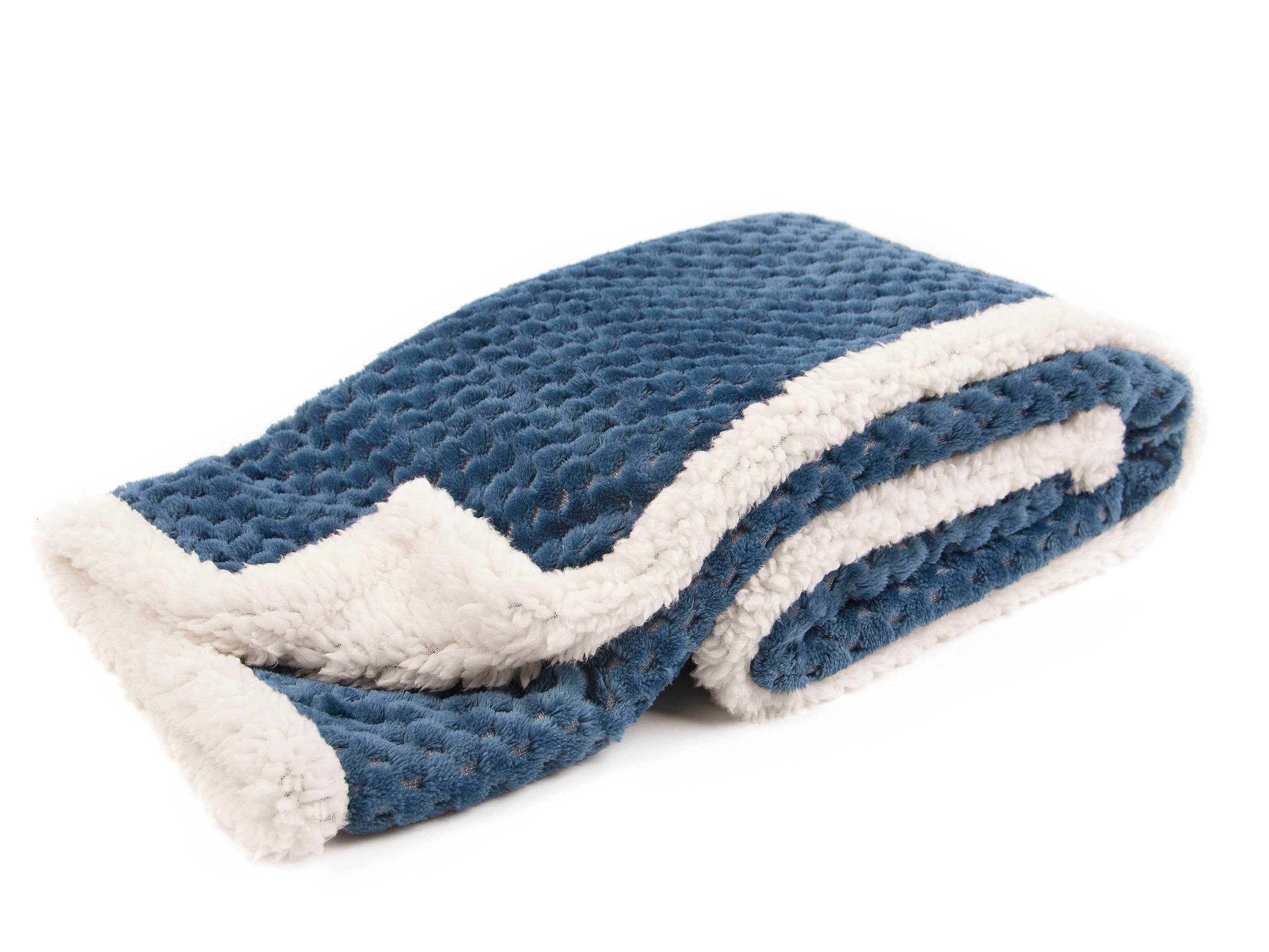 Tadpoles | Baby + Kids | Home + Play - Wholesale Bedding Blanket - Kids & Baby - Popcorn & Sherpa Baby Blanket, Cream/Navy/Grey1