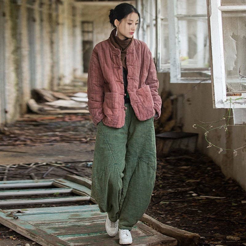 Sheer Trend - Wholesale Jacket - Women's - Dyed, Quilted, Stitched, Short Cotton Jacket0