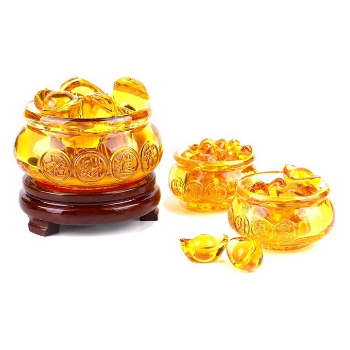jiomind - Wholesale Decoratief bord/schotel/kom - Gouden schatschaal van Feng Shui (formaat 9 cm)