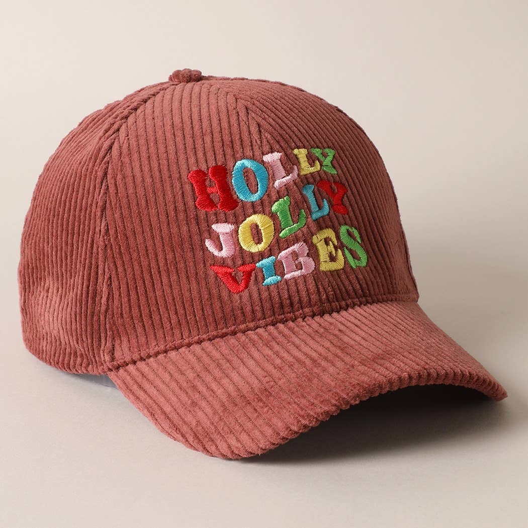Fashion City - Wholesale Baseball Cap - Women's - Holly Jolly Vibes Embroidery Corduroy Cap9