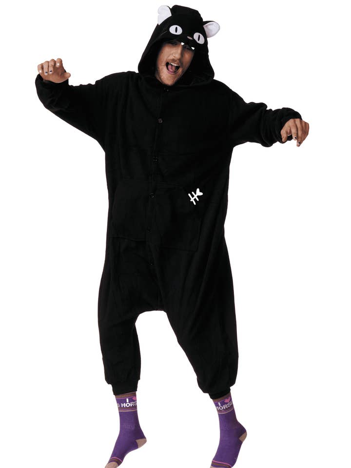 Kigurumi Japanese Costumes - Wholesale Costume – Unisex - Black Cat Kigurumi2