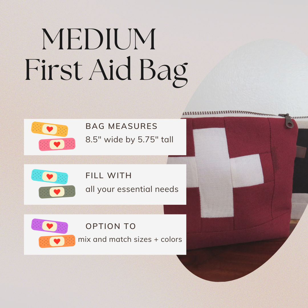 PaperFromHeaven - Vente Trousse de premiers secours - Trousse de premiers secours verte moyenne • Pochette à fermeture éclair pour kit d'urgence2