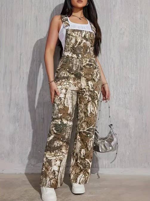 Trendy Camouflage Print Overall Jumpsuit for wholesale on Faire2