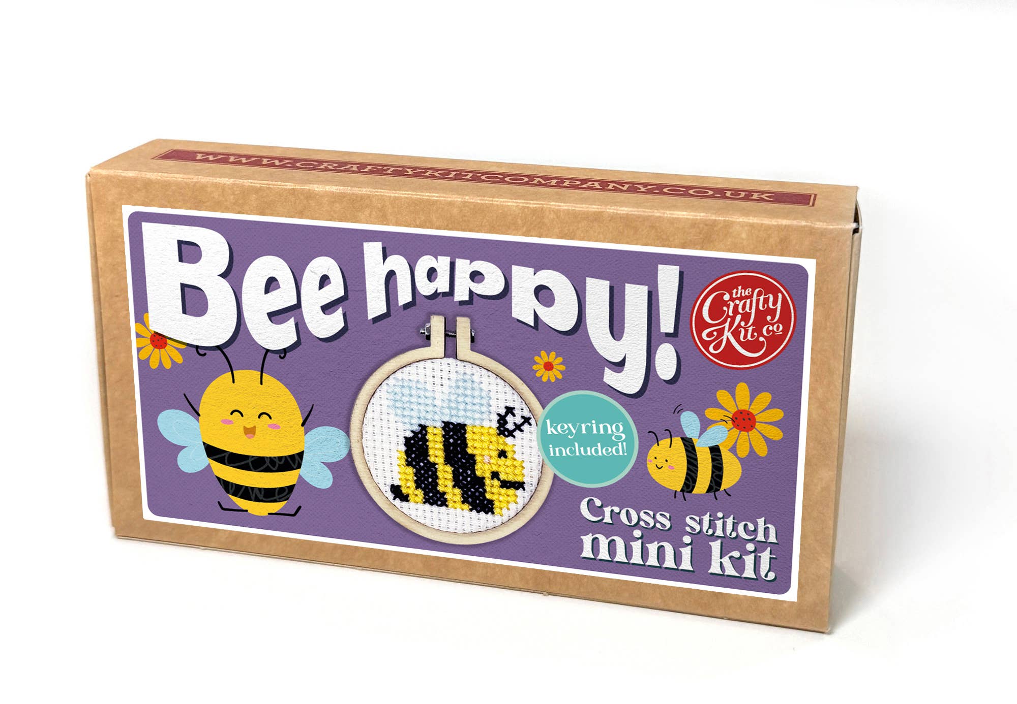 The Crafty Kit Company – wholesale Embroidery/cross-stitch supplies – 'Bee Happy!' Mini Matchbox Cross Stitch Kit6