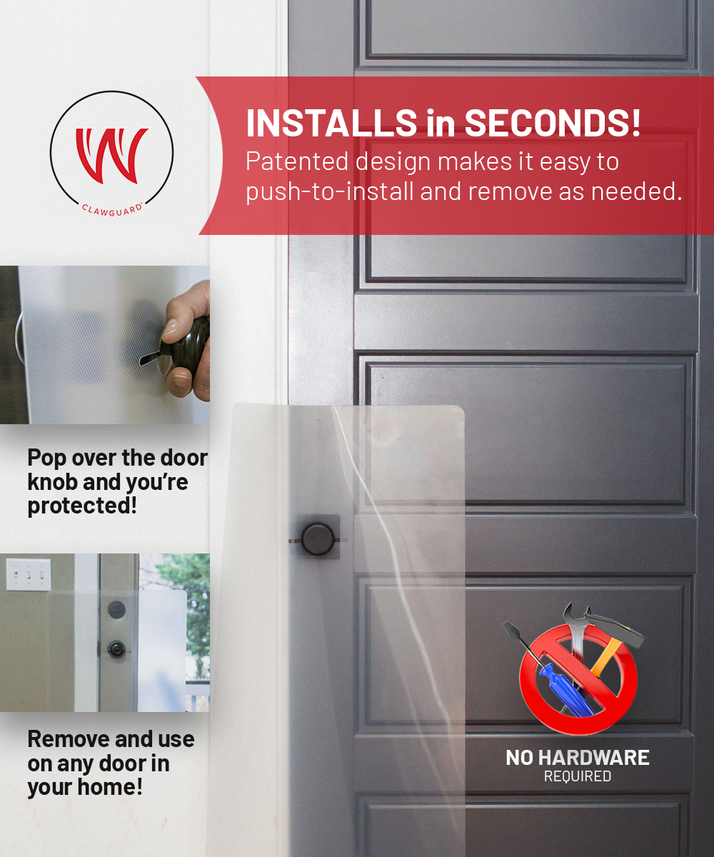 CLAWGUARD - Wholesale Pet Paw Protection - Original CLAWGUARD Door Shield - Door, Door Frame and Wall Protection6