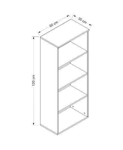 benjashop – wholesale Bookcase – 4-Compartment Bookcase - Senza/White0