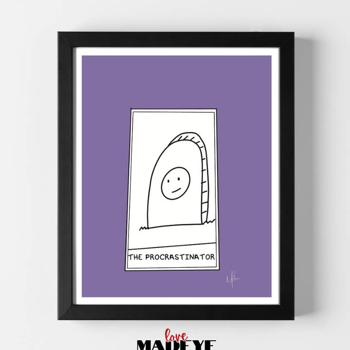 L'Impression d'Art de Carte de Tarot du Procrastinateur pour la vente par Love MadEye Designs LLC