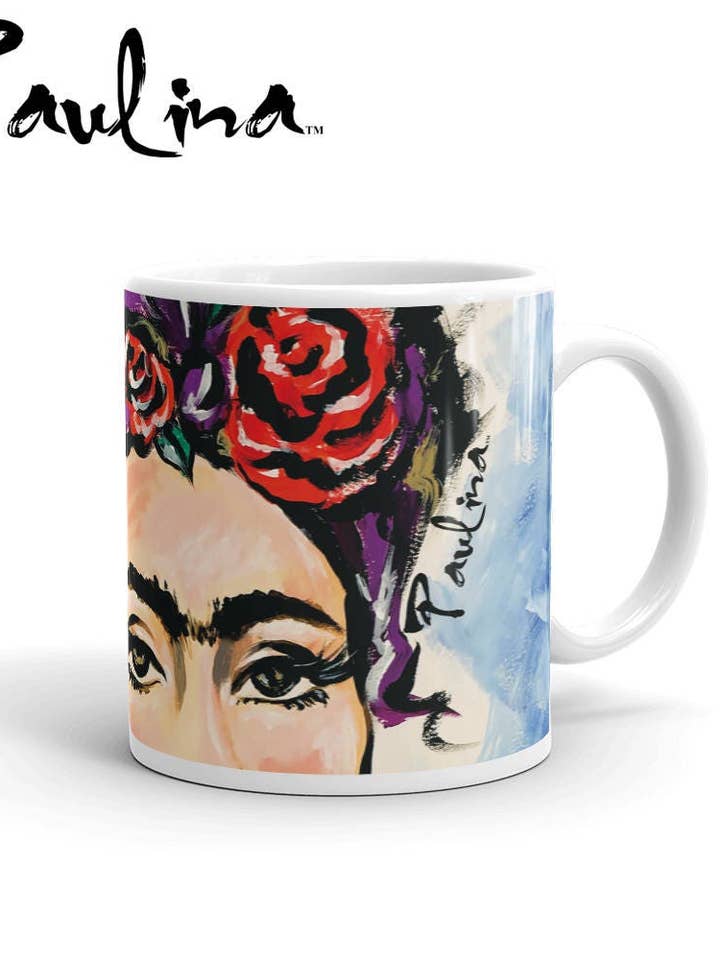 Colors Of My Soul Frida Painting By Paulina Coffee Mug for wholesale by Paulina Clothing