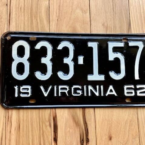 Virginia Kenteken uit 1962 voor wholesale door RusticPlates