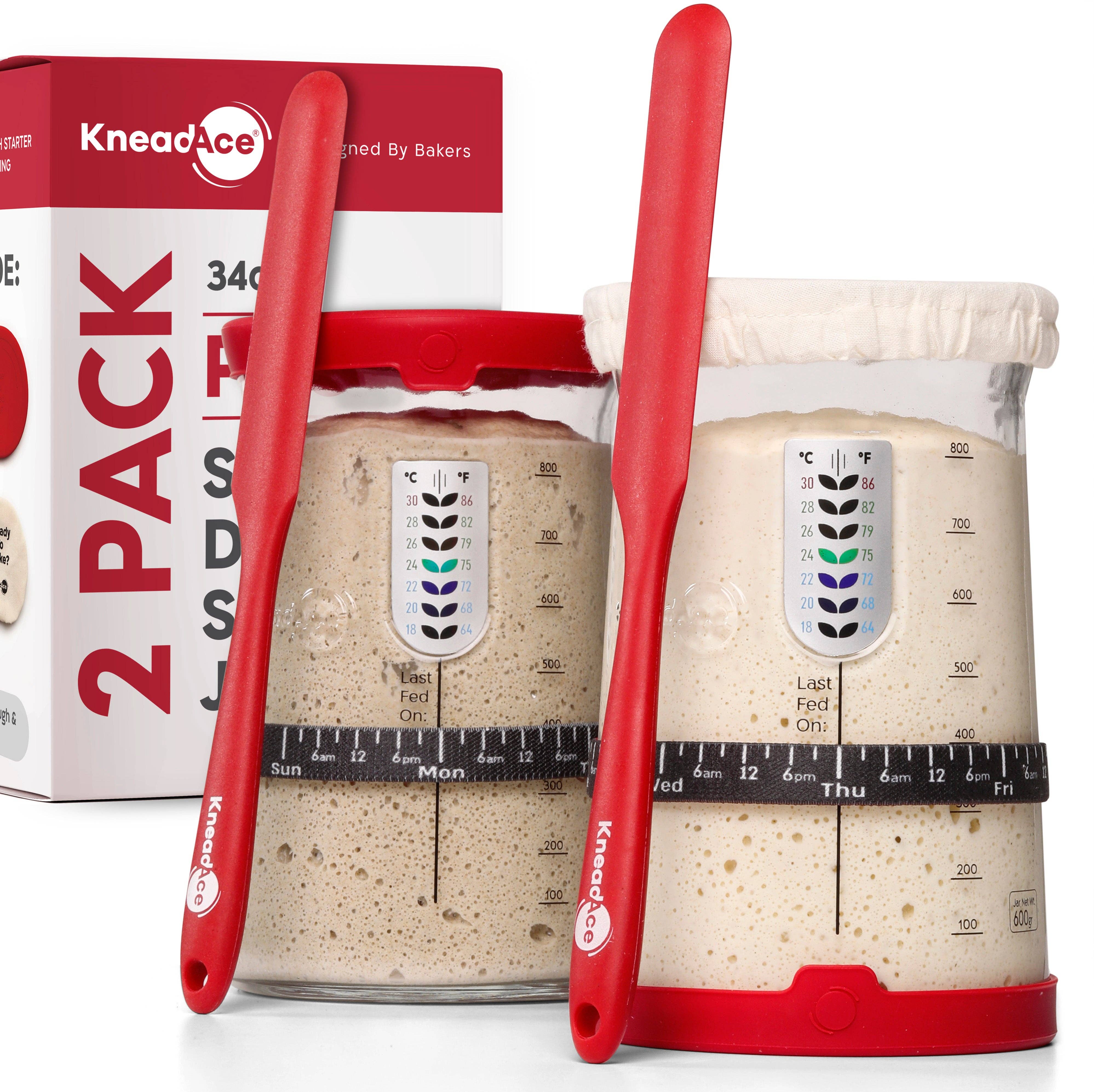 KneadAce – wholesale Kitchen tool/gadget – KneadAce® PRO  34 Oz Sourdough Starter Jar11