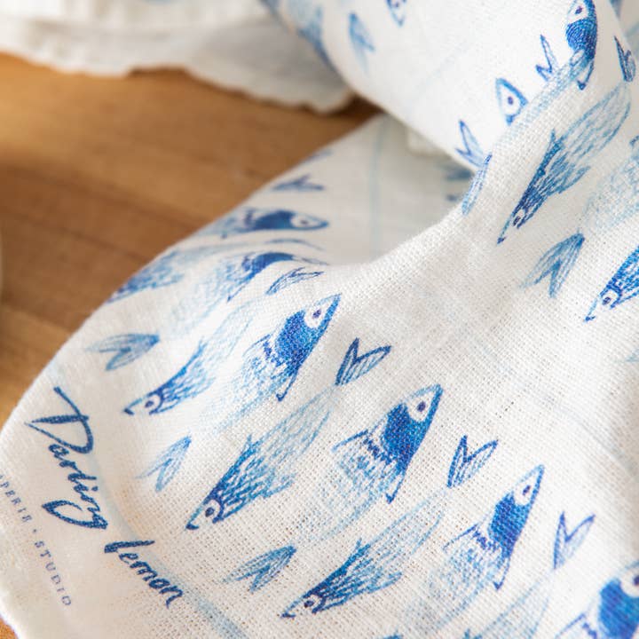 Darling Lemon - Wholesale Tea Towel - Sardines Kitchen Towel