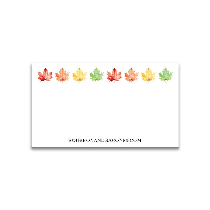 Bourbon & Bacon - Wholesale Stationery/Notecard Set - Maple Leaf Happy Notes Pack4