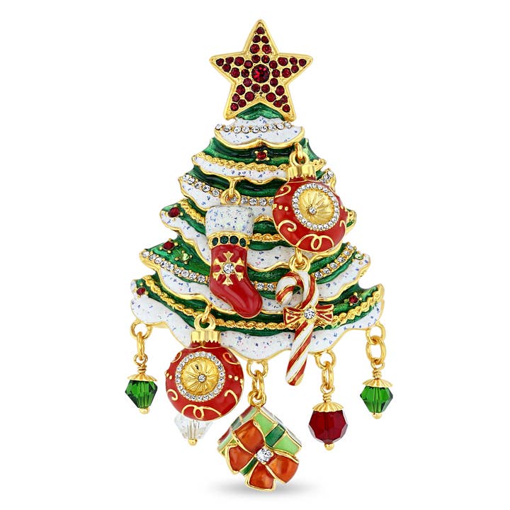 Christmas Tree Ornament Charm Pin by Ritzy Couture DeLuxe for wholesale by Ritzy Couture by Esme Hecht