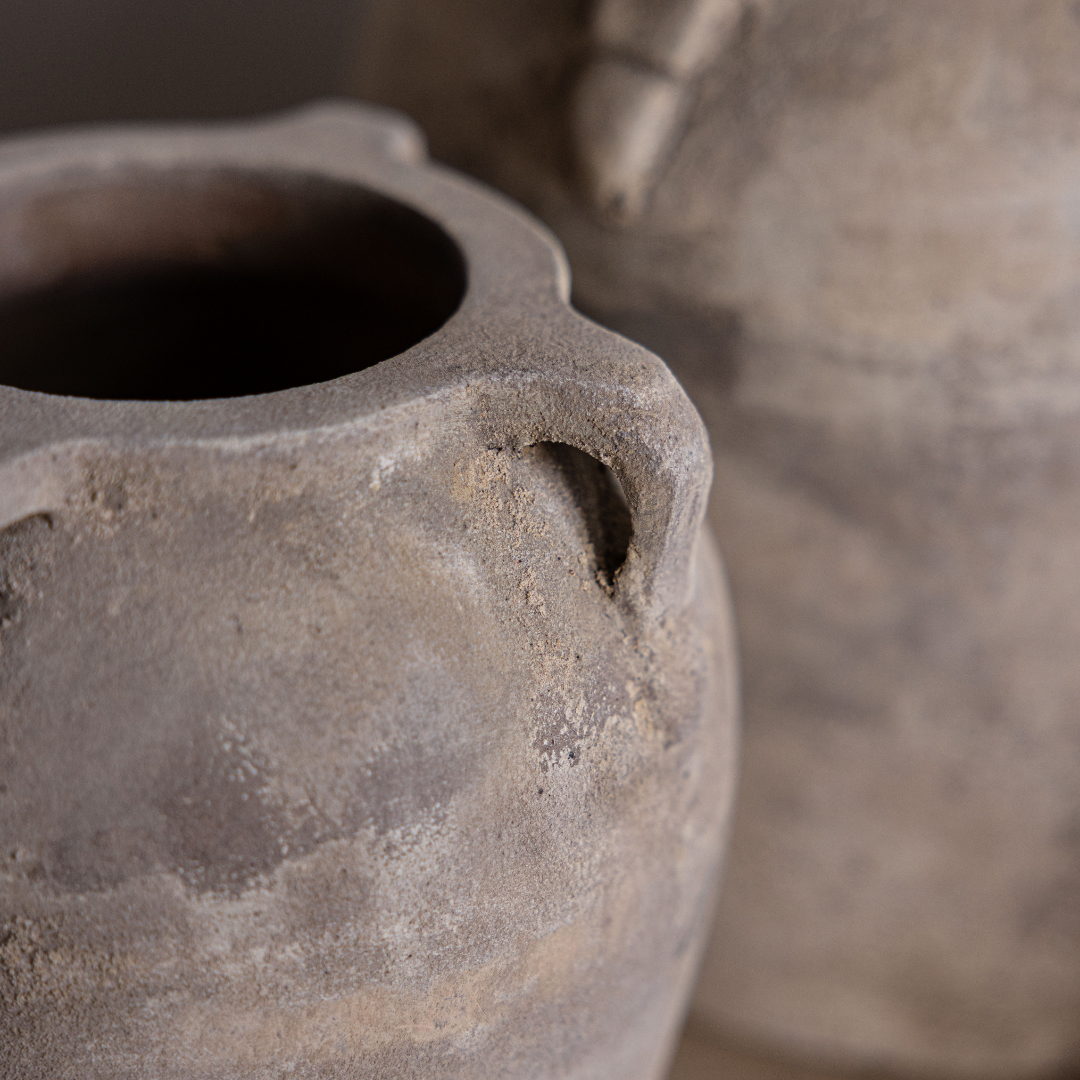 Luxe B Co - Wholesale Vase - Blanc Beige Wash Vase Pot With Handles Large5