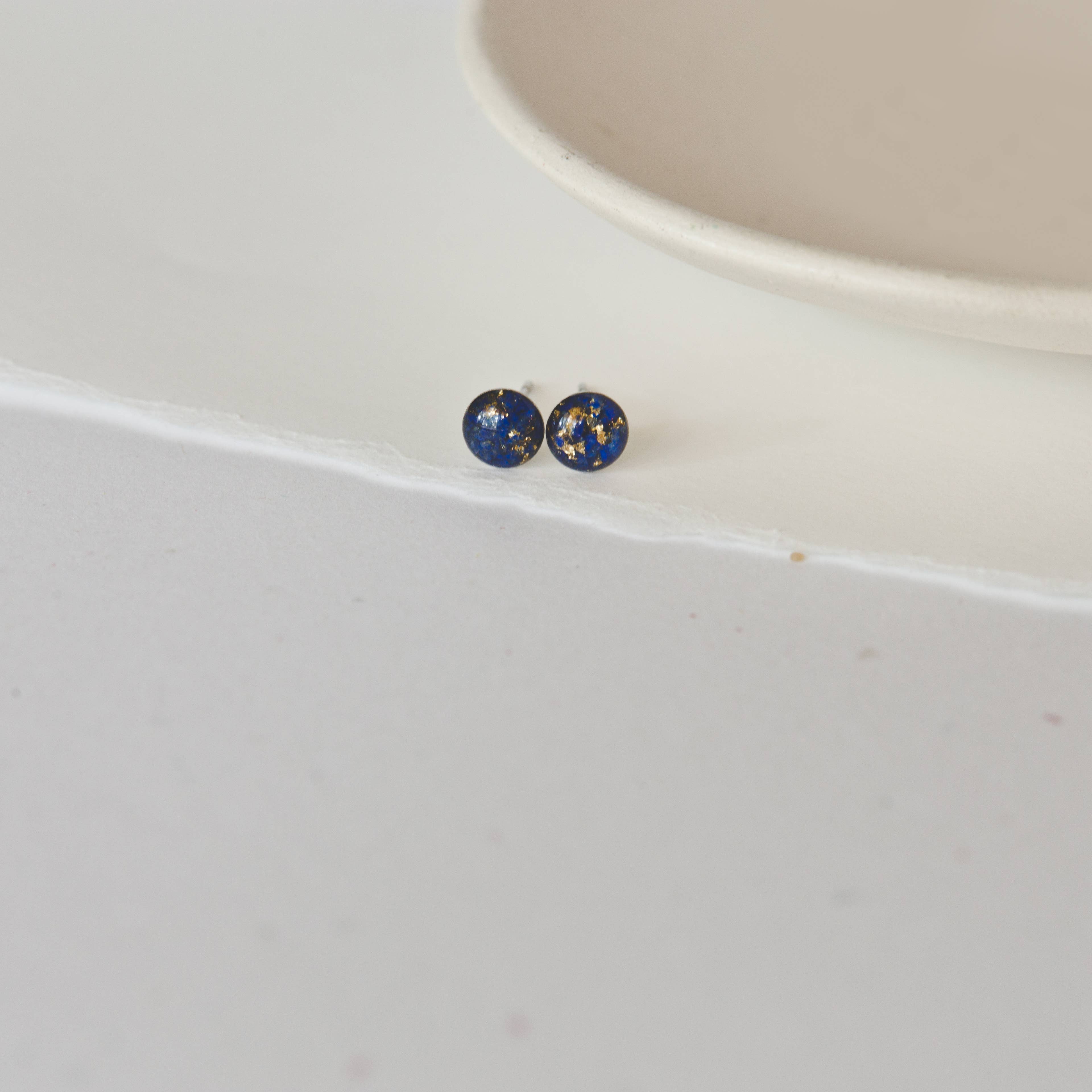 Cameoko - Vendita all'ingrosso Orecchini a bottone - Orecchino con gemma schiacciata, 6 mm1