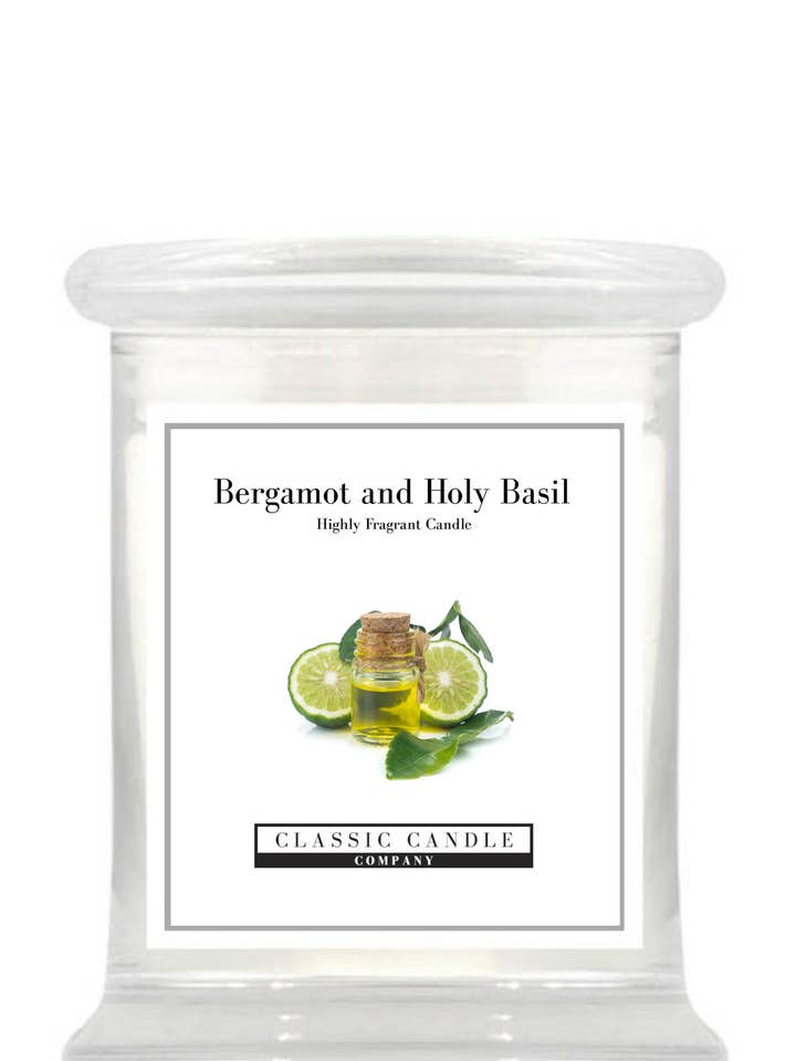 Pot moyen à la bergamote et au basilic sacré pour la vente par Classic Candle Company Ltd