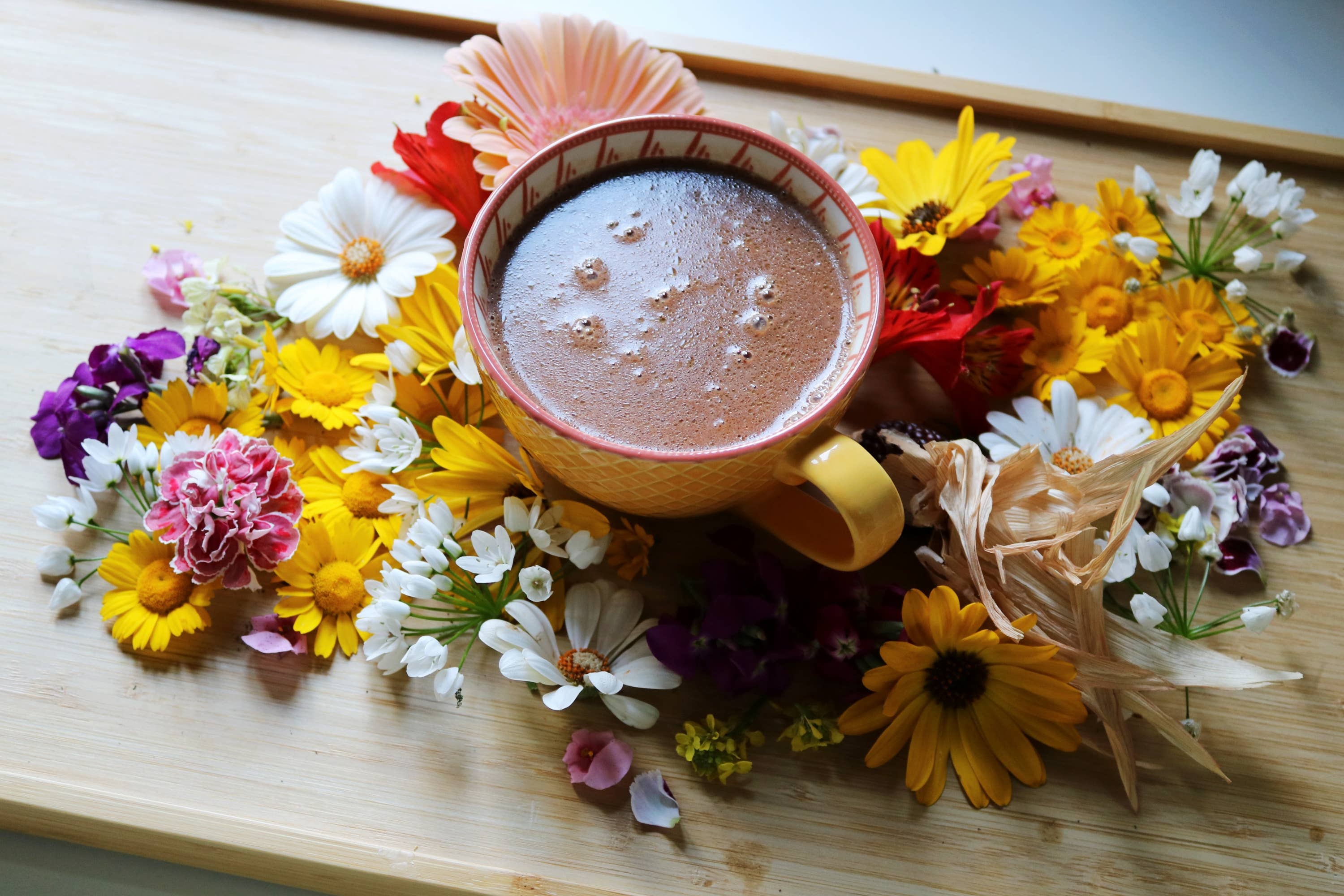 Ayamani Naturals - Vente Préparations/kits pour chocolat chaud - Morceaux de cacao cérémonial blanc conditionnés en sachets2