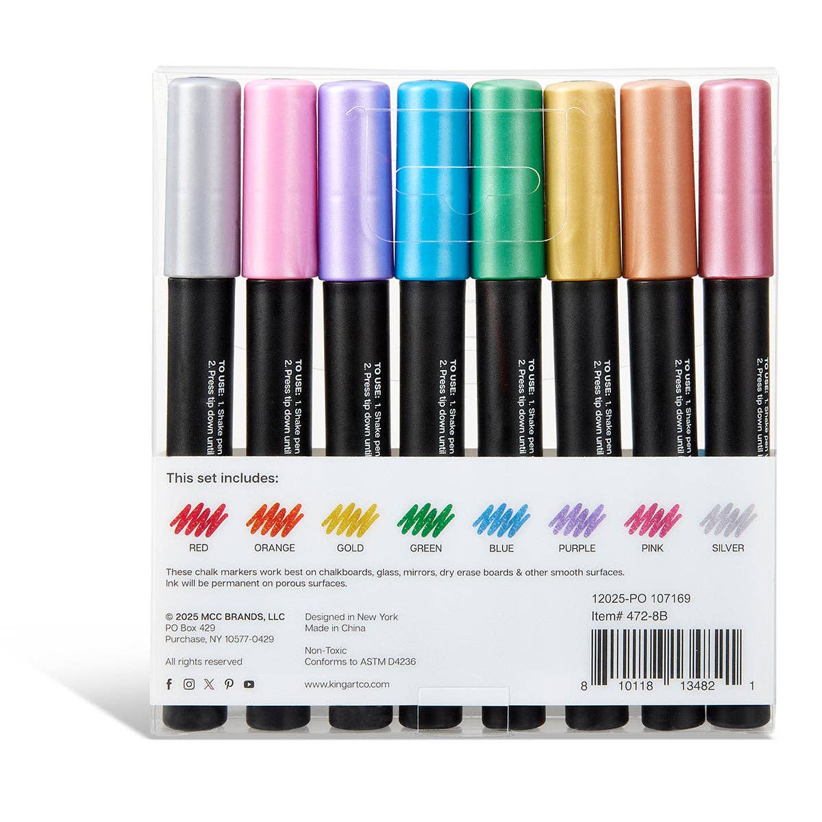 KINGART - Wholesale Marker - Liquid Chalk Markers 8 Metallic Colors9