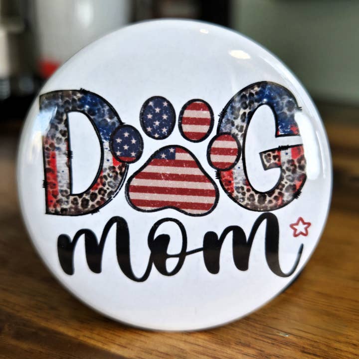 "Dog Mom" Pawprint Magnet for wholesale by All Things Cherrie