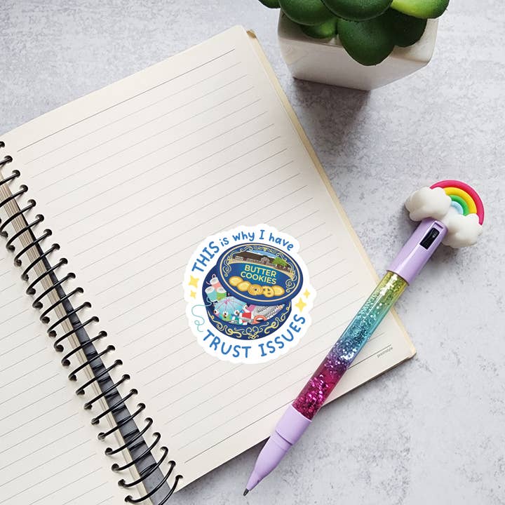 Muijistudio - Wholesale Sticker - Trust Issues Sewing Kit Vinyl Sticker, Danish Butter Cookie 1