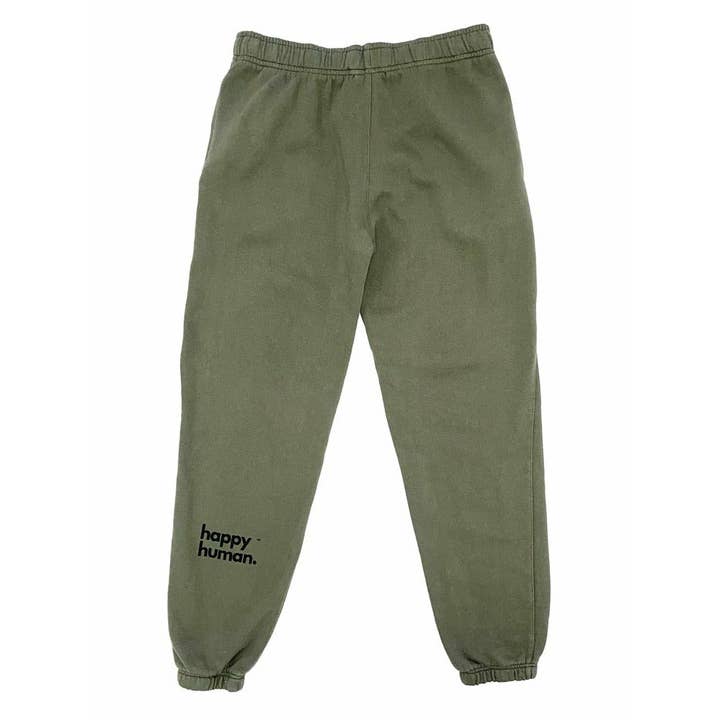 Pantalón de correr Happy Human, color verde militar, para adulto para venta al por mayor de Joah Love
