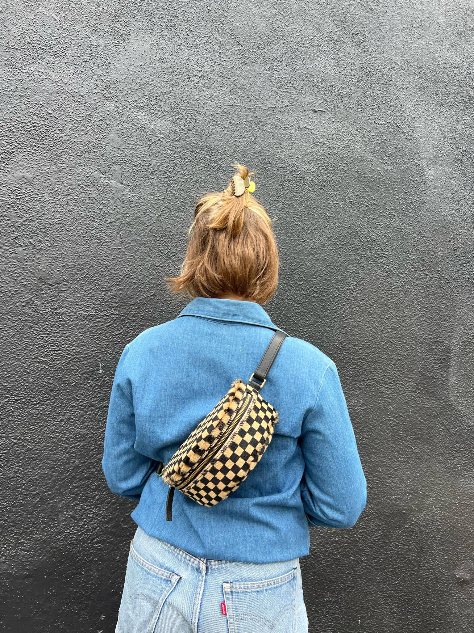 Primecut - Wholesale Belt Bag - Women's - Bum Bag - Tan Checkered Hair on Hide1