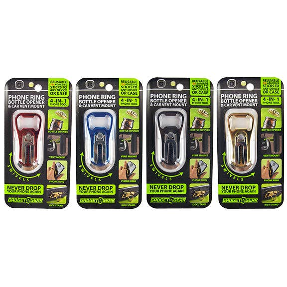 Gadget Gear Phone Ring Holder Assortment- 12/Pack for wholesale by Novelty Closeout