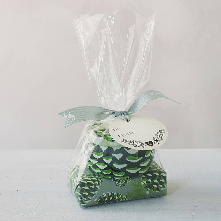 Soap & Paper Factory - Wholesale Gift Bag Set/Pack - Roland Pine Tin Candle & Soap Holiday Gift Set