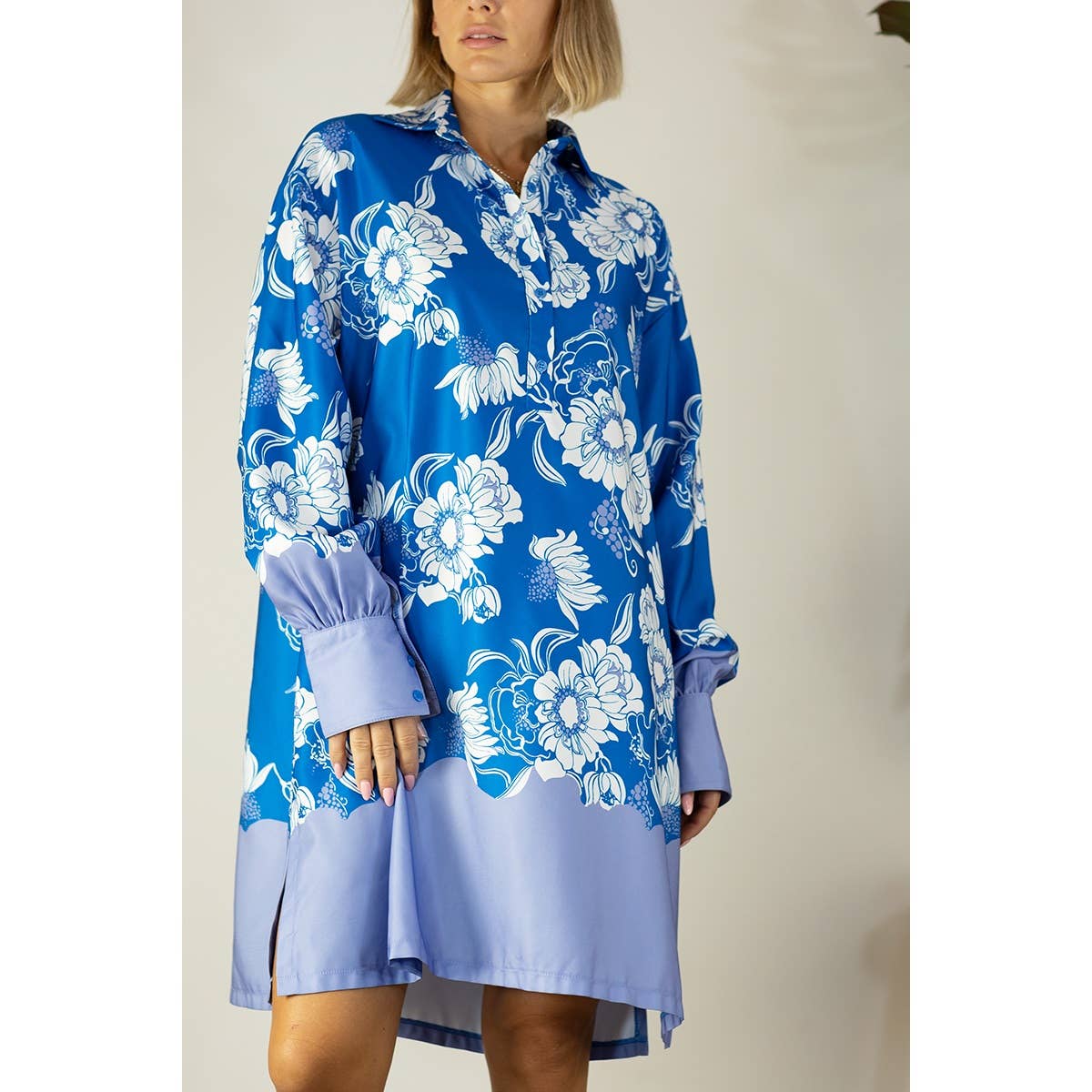 BLU ABITO CHEMISIER STAMPA BOARDER in vendita all'ingrosso su Faire2