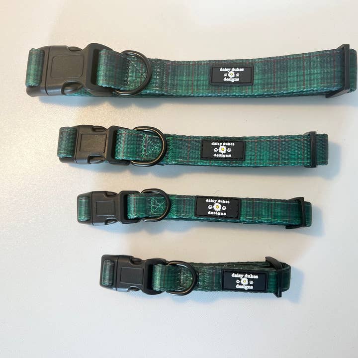 Highland Pine Adjustable Fabric Dog Collar for wholesale by Daisy Dukes Designs