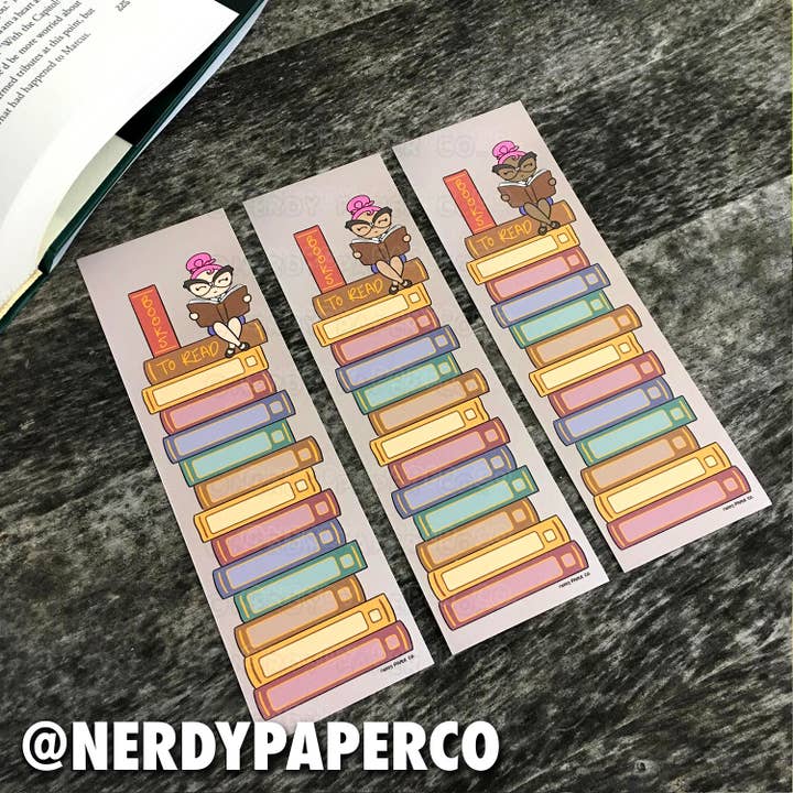 BOEKEN OM TE LEZEN | Hand Drawn Bookmark Tracker voor wholesale door NERDY PAPER CO.