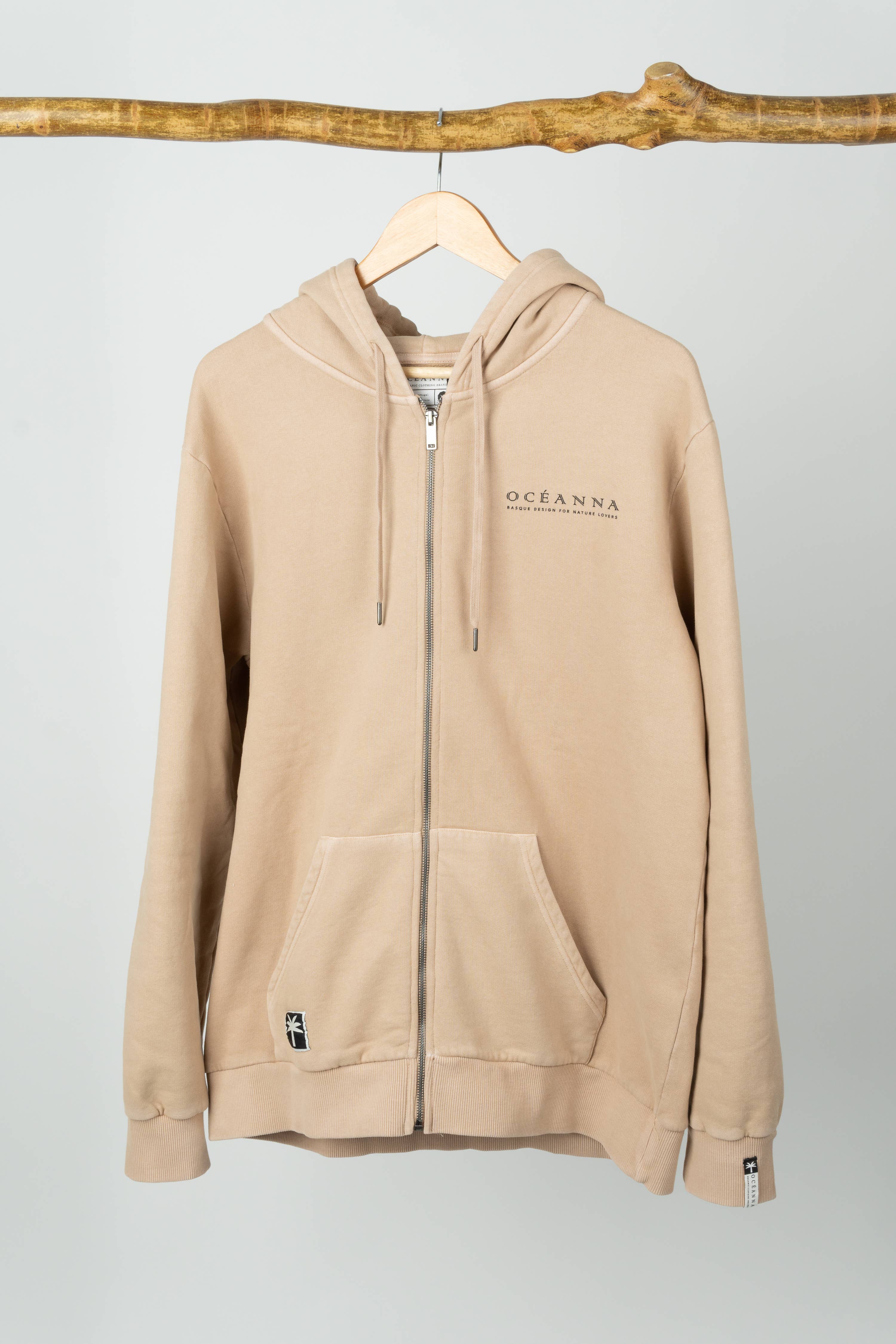 Brown Oceanna Zipper Organic Hoodie for wholesale on Faire0