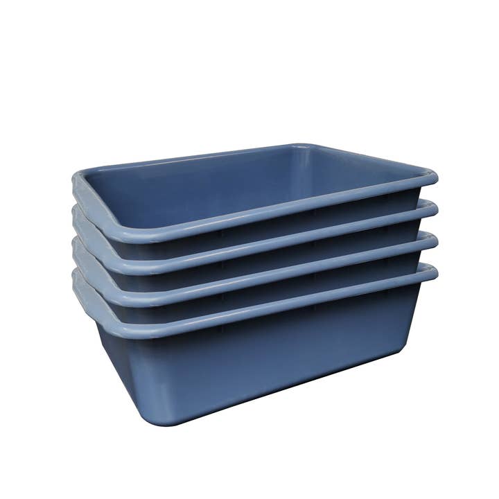 3-Pack 5.5" Low Depth Bus Tubs, Commercial Tote Box, Plastic Storage BIn (3.5 Gallons 13 L Capacity),Grey 20.66 X 14.7 X 5.5" Outside Dims, BPA Free Food Grade PP 15565-3PK for wholesale by FIXTUREDISPLAYS