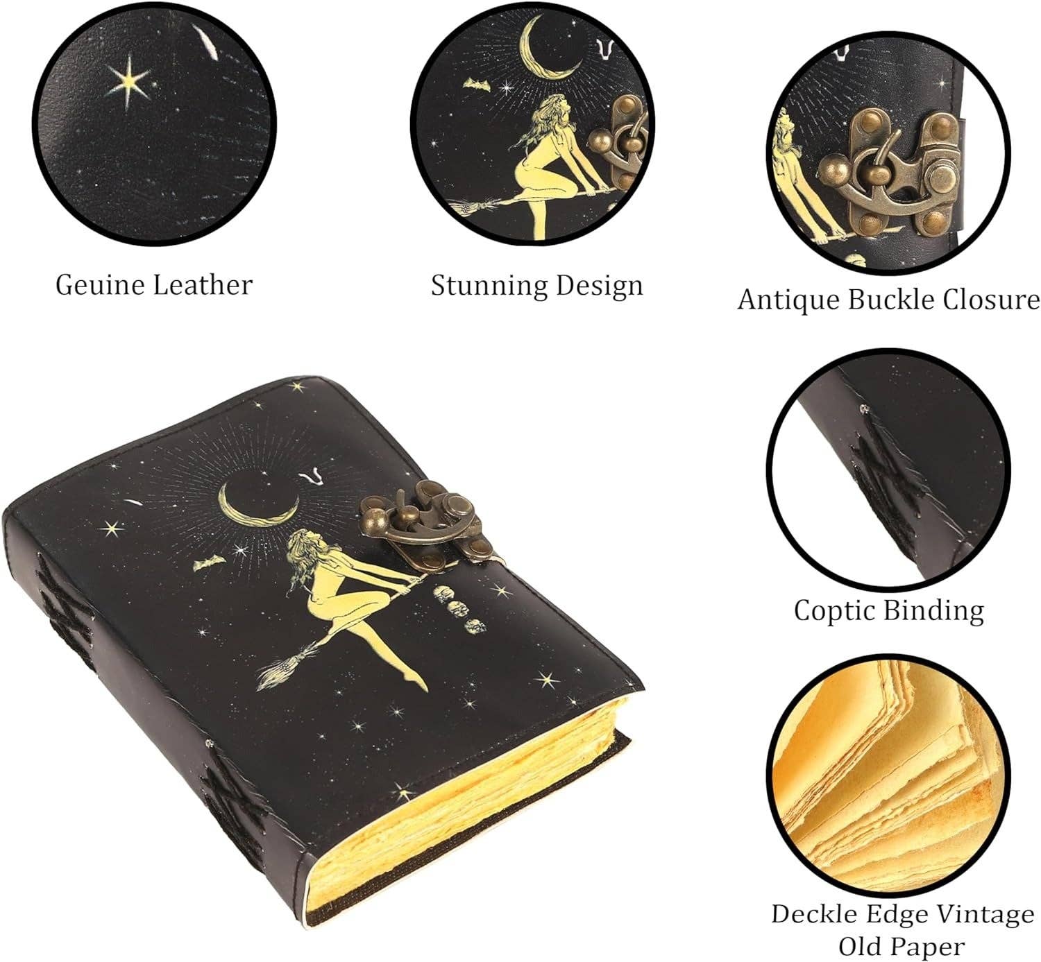 Tuzech Leather – wholesale Journal och dagbok – TUZECH läderklätt anteckningsbok med grimoirestil och ojämna kanter för män och kvinnor50