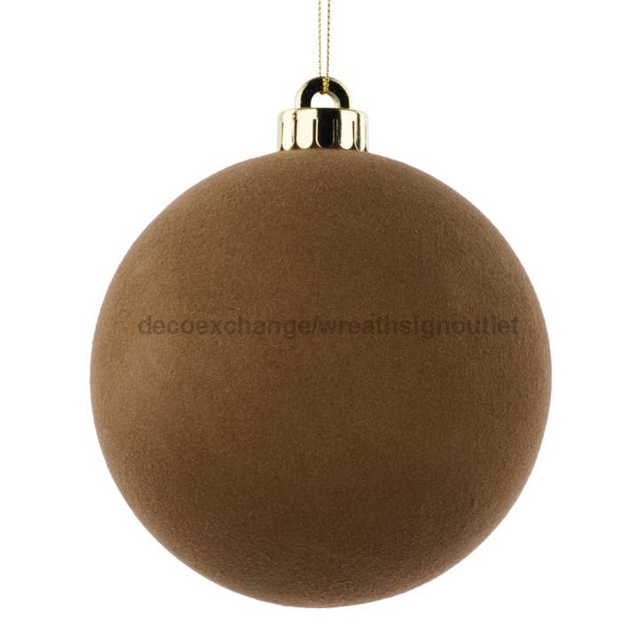 DecoExchange - Wholesale Ornament - 120Mm Smooth Flocked Ball Ornament Brown XH1138040