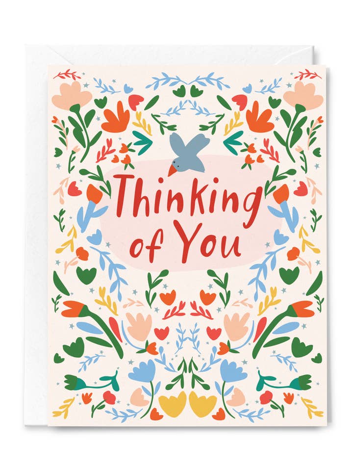 Thinking of You Floral Sympathy Greeting Card for wholesale by Happy Just Happy